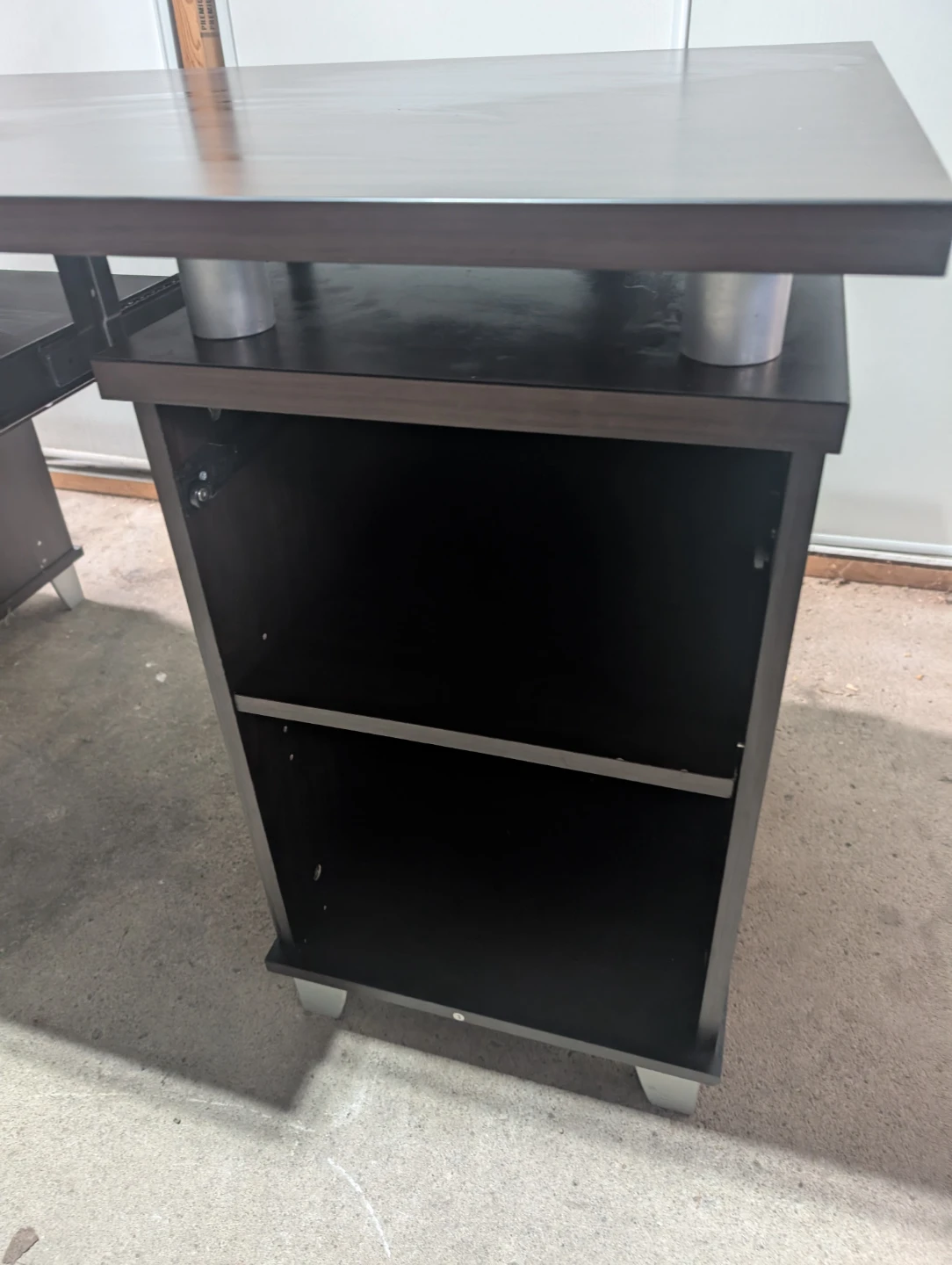 Dark Brown Desk with Drawers and Keyboard Tray - photo 4