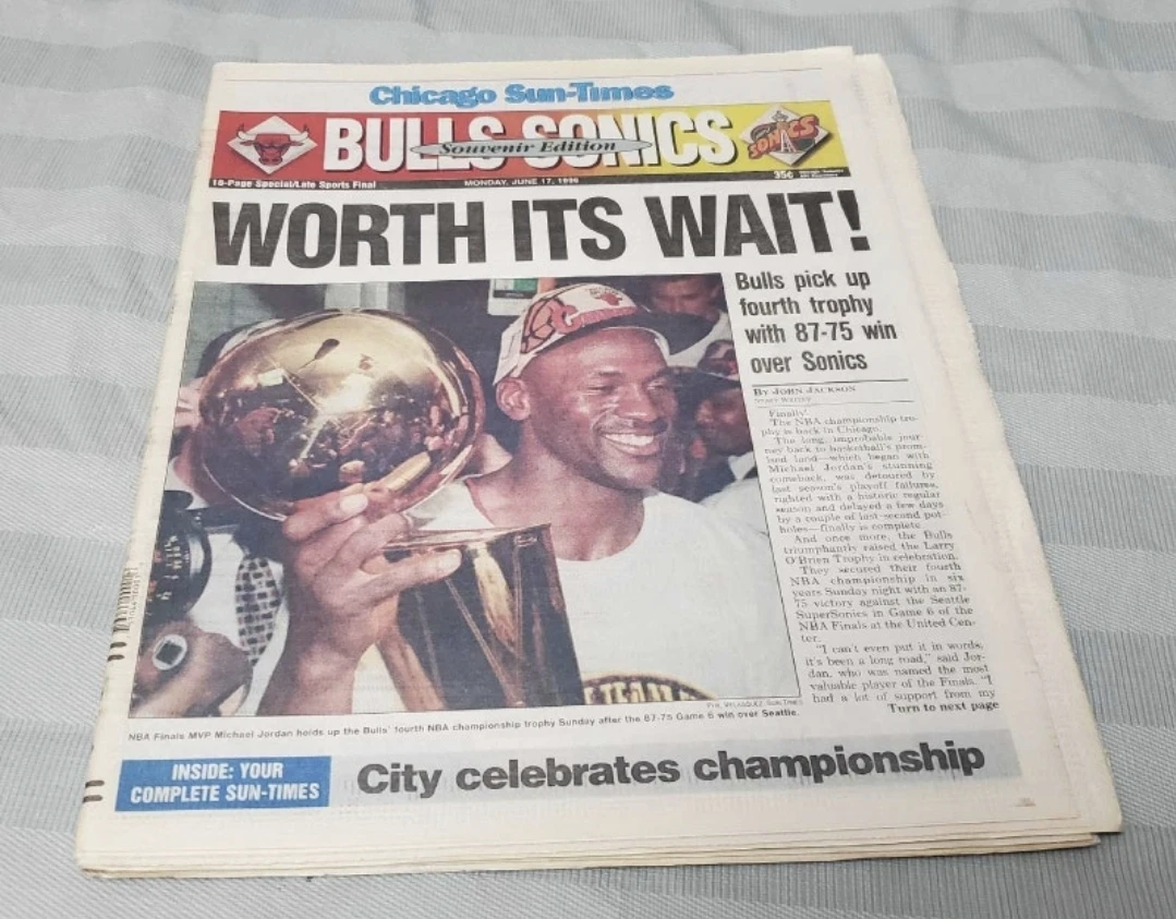 VTG 1996 full Chicago Newspaper Bulls championship