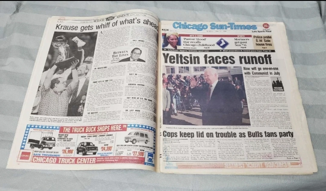 VTG 1996 full Chicago Newspaper Bulls championship - photo 2