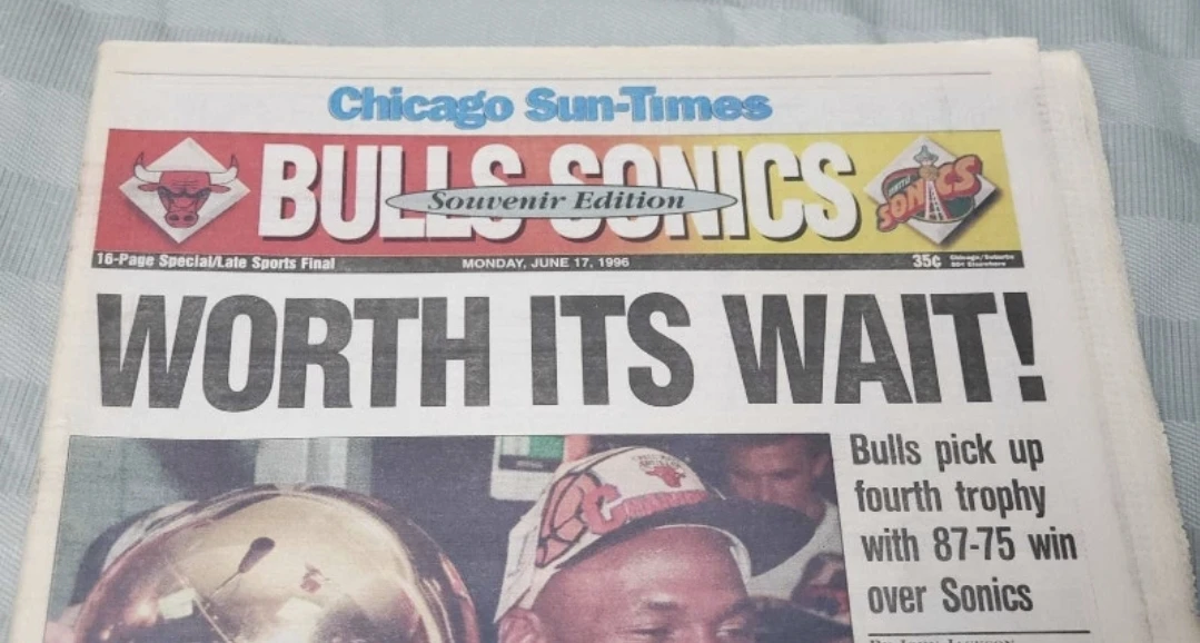 VTG 1996 full Chicago Newspaper Bulls championship - photo 3