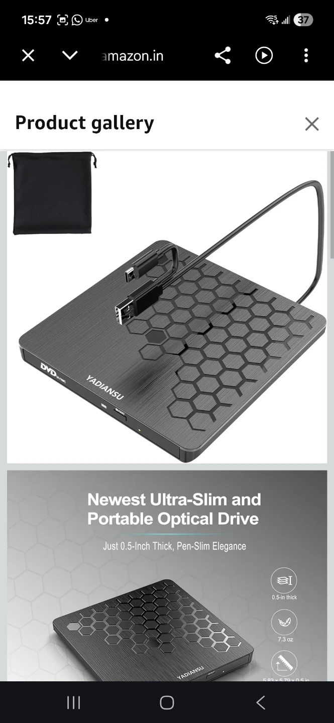 External CD/DVD Drive. USB 3.0 & Type-C Burner, Reader DVD+/-RW