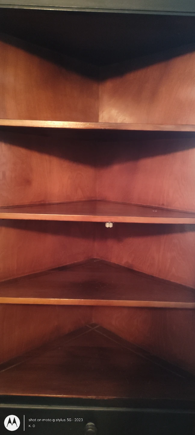 Black Corner Cabinet with Glass Doors - photo 2