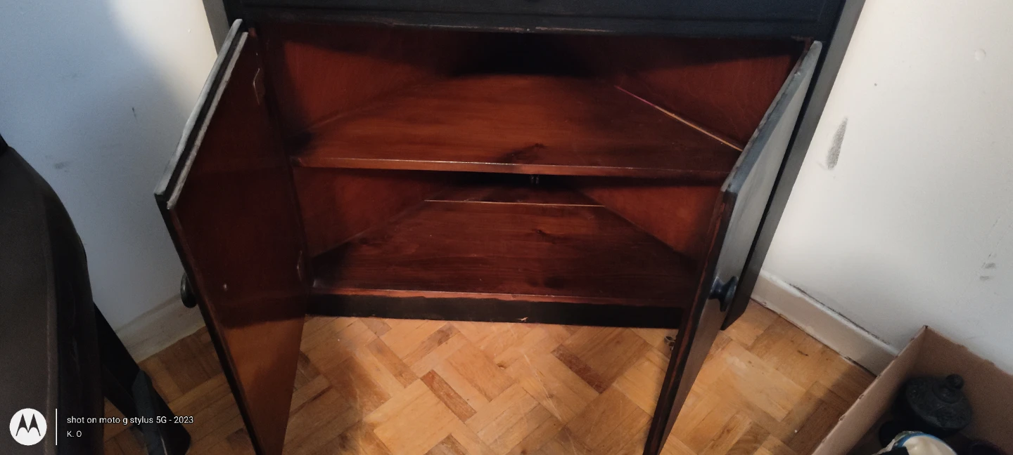 Black Corner Cabinet with Glass Doors - photo 3