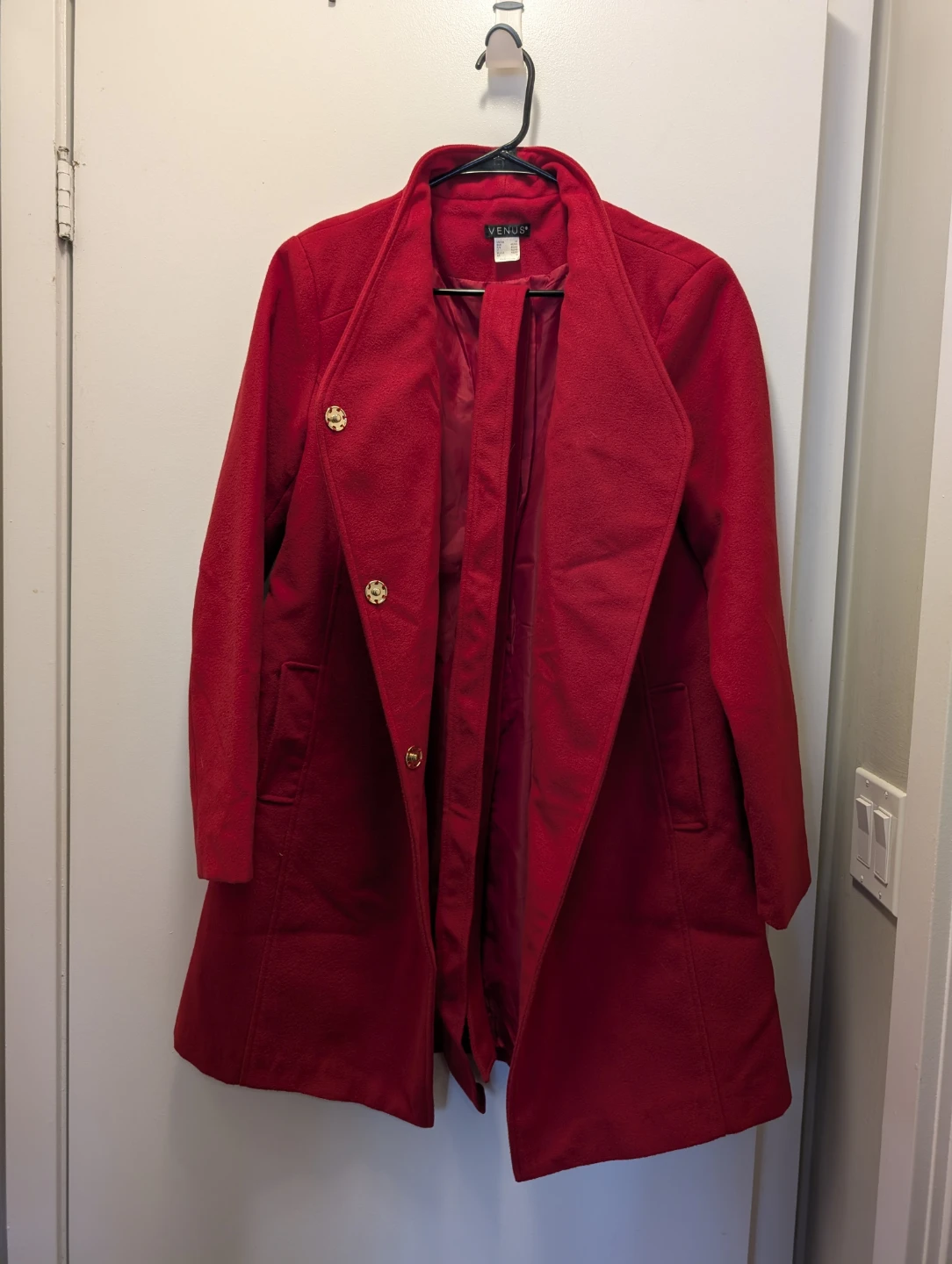 VENUS Red Wool Blend Coat Size Medium - photo 2