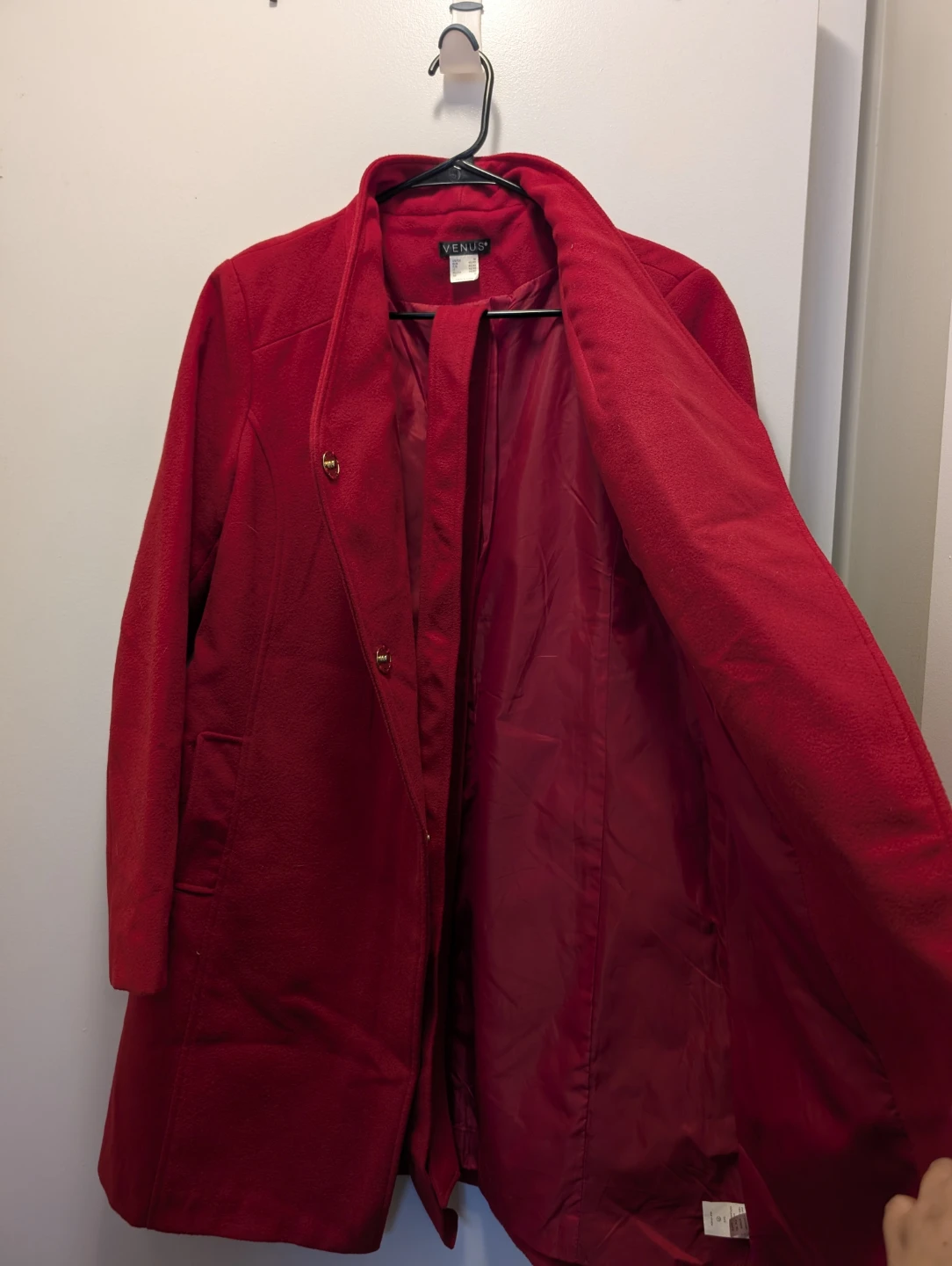 VENUS Red Wool Blend Coat Size Medium - photo 3