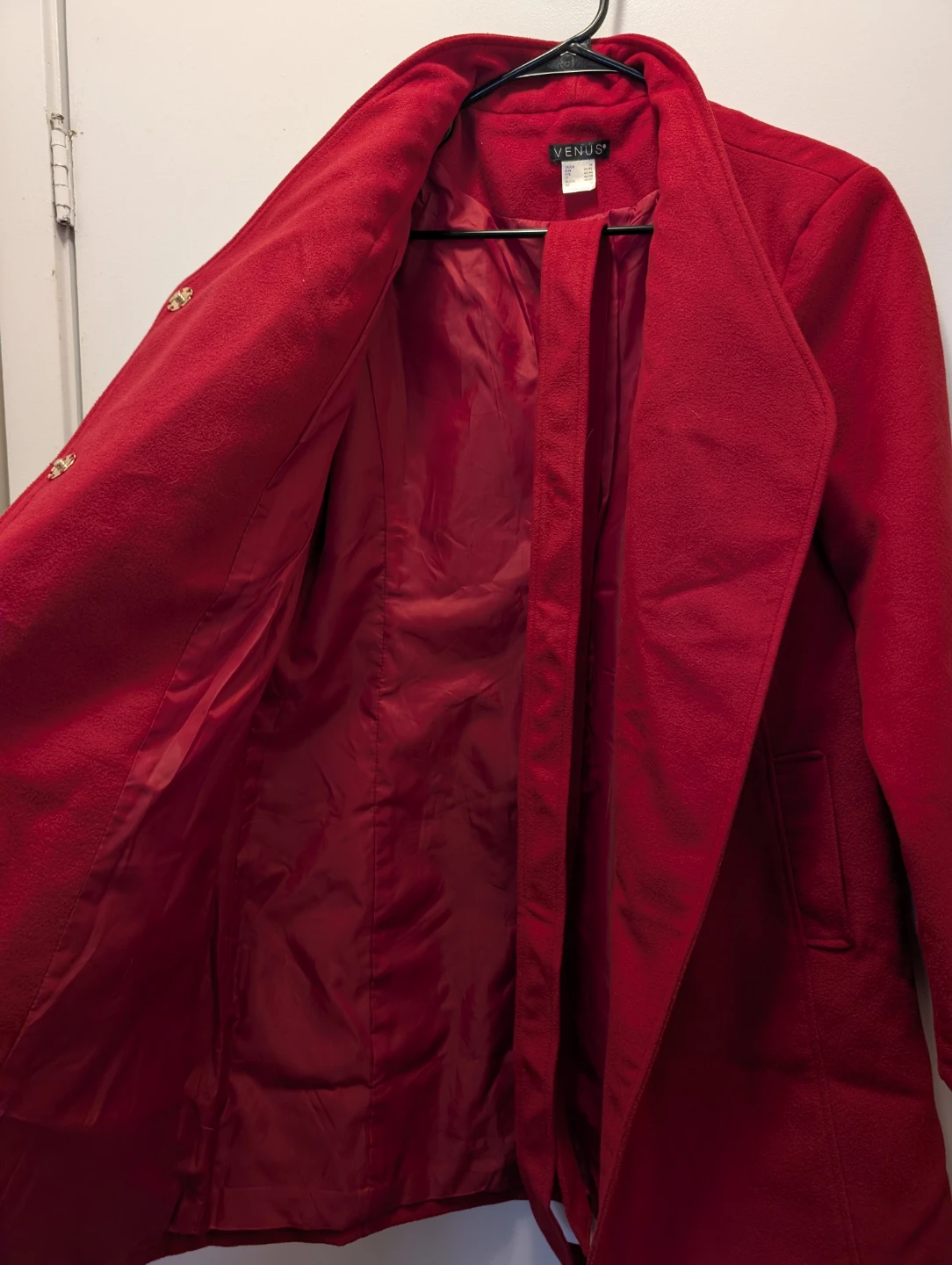 VENUS Red Wool Blend Coat Size Medium - photo 4