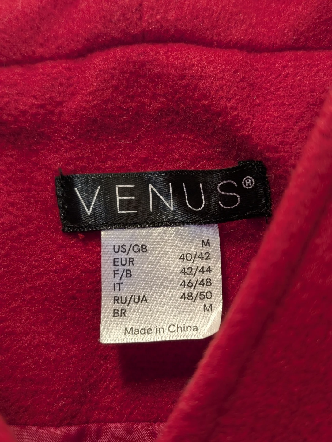 VENUS Red Wool Blend Coat Size Medium - photo 5
