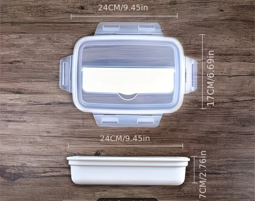 3 Compartment SS Lunch Box w/ Spoon & Chopsticks - photo 2
