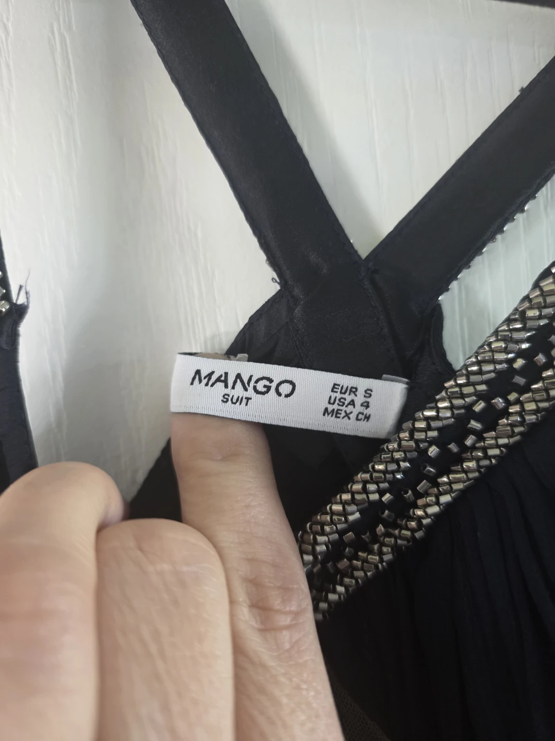 Mango Black Embellished Halter Maxi Dress Size S - photo 2