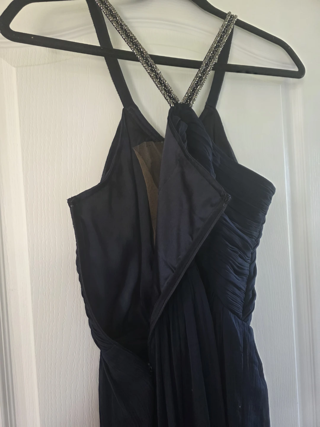 Mango Black Embellished Halter Maxi Dress Size S - photo 3