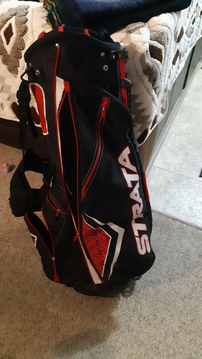 Golf bag with left handed glove