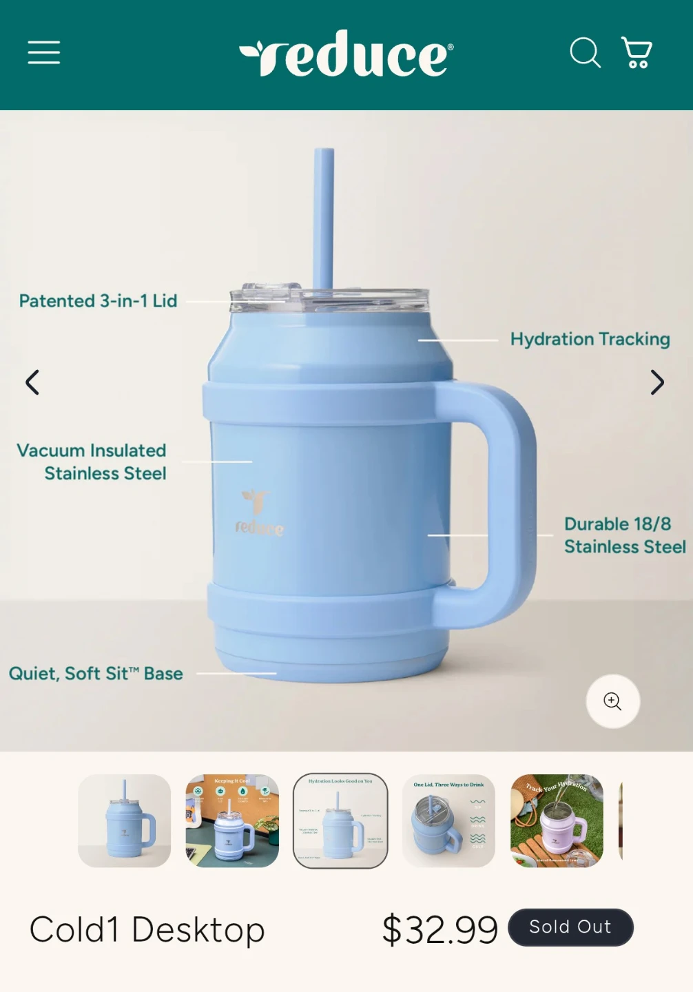 New Reduce Cold1 Desktop Tumbler - Pink - photo 4