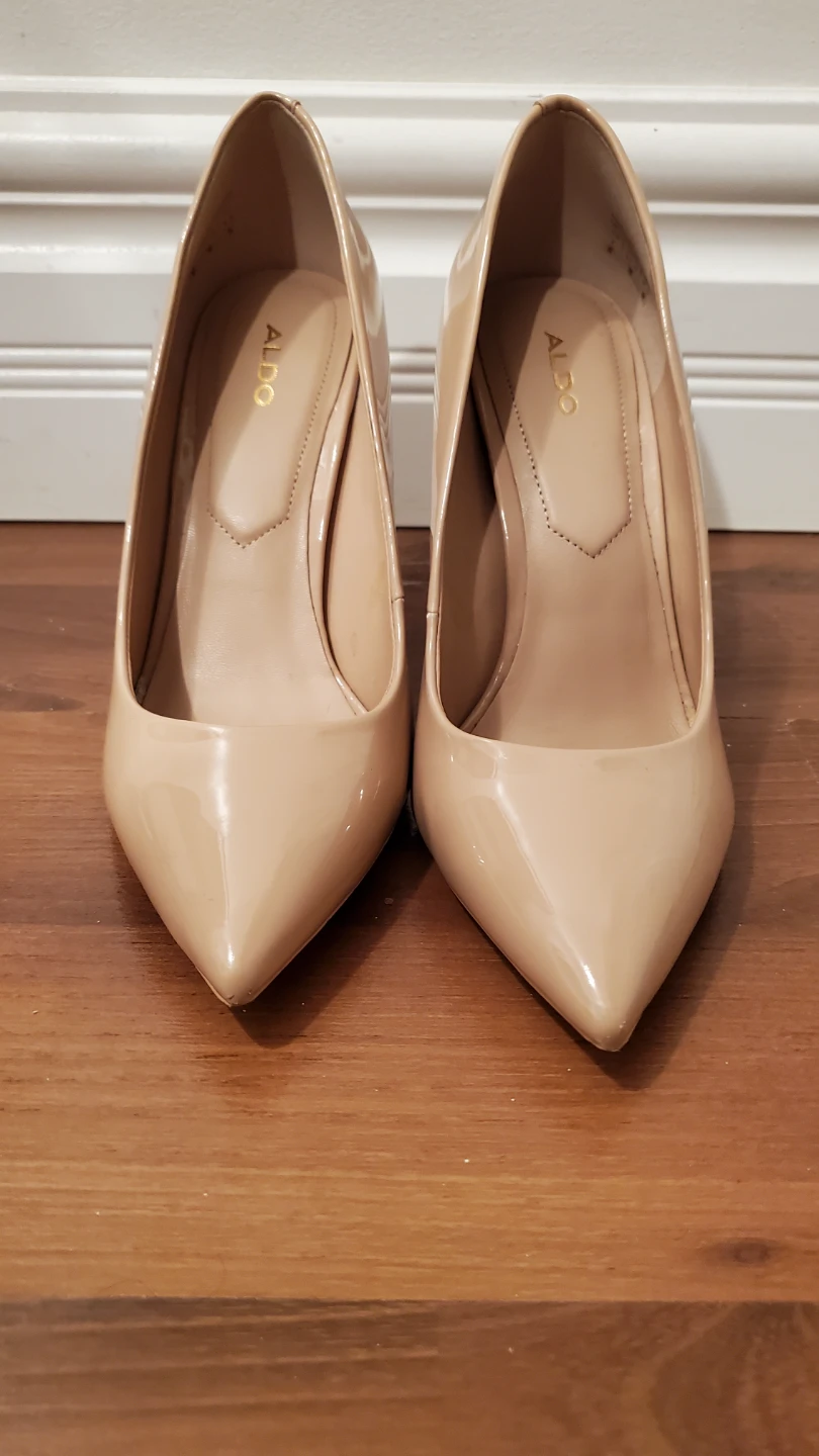 ALDO Women's Beige Patent Leather Stiletto Heels