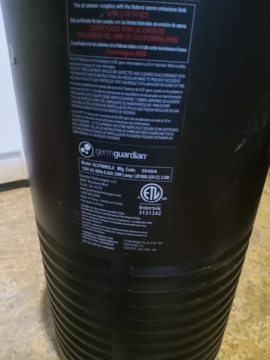 GermGuardian AC4700BDLX Air Purifier - photo 2