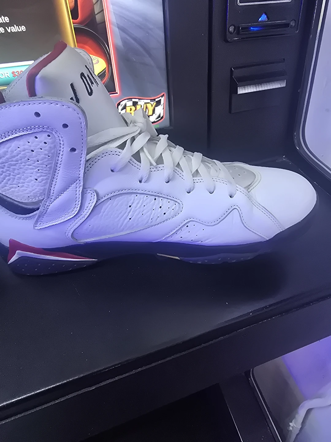 Air Jordan 7 Retro White Red Sneakers - photo 2