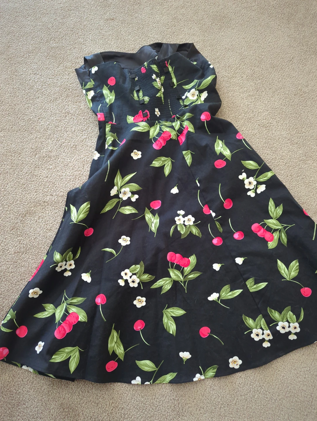 Black Cherry Print Halter Dress - photo 3
