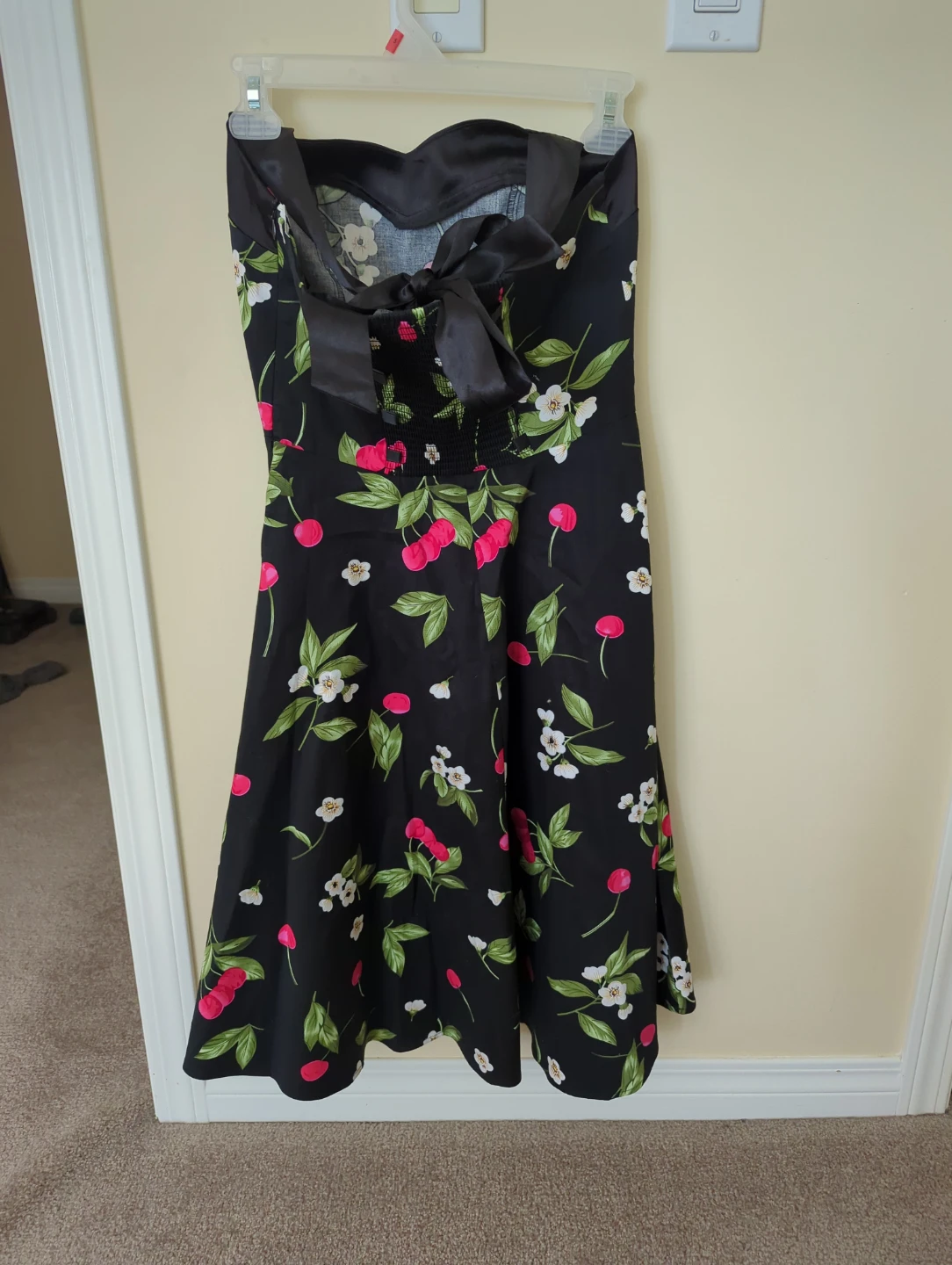 Black Cherry Print Halter Dress - photo 4