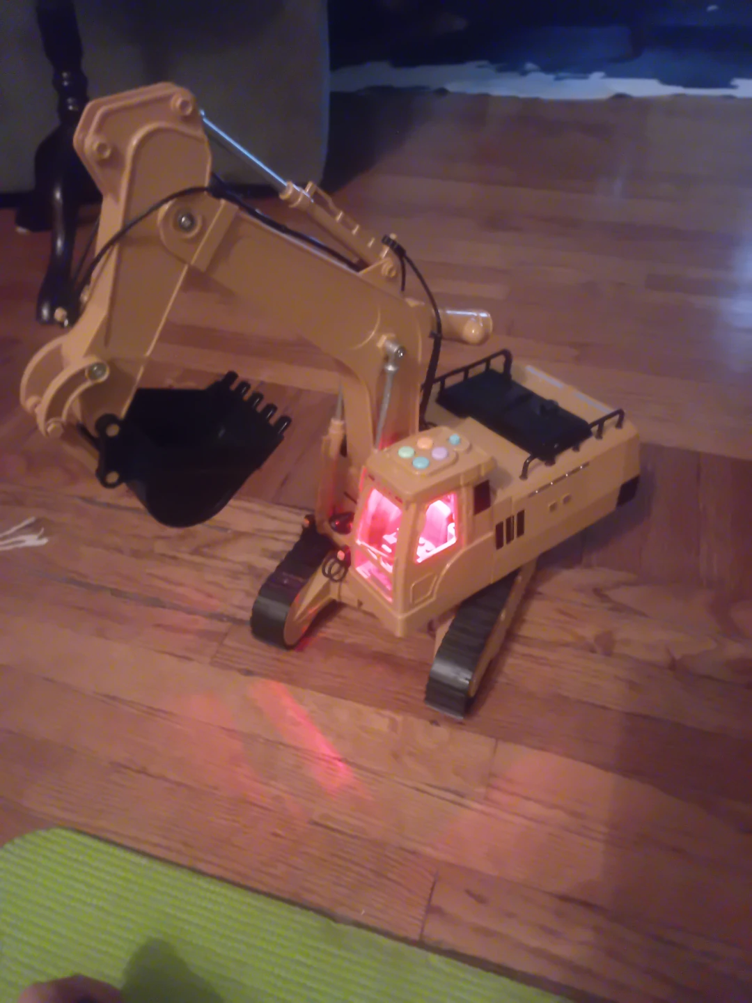 Yellow Remote Control Excavator Toy with Lights