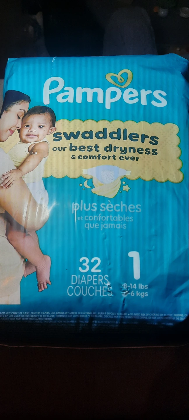 Sealed Pampers Swaddlers Diapers Size 1 - 32 Count - photo 2