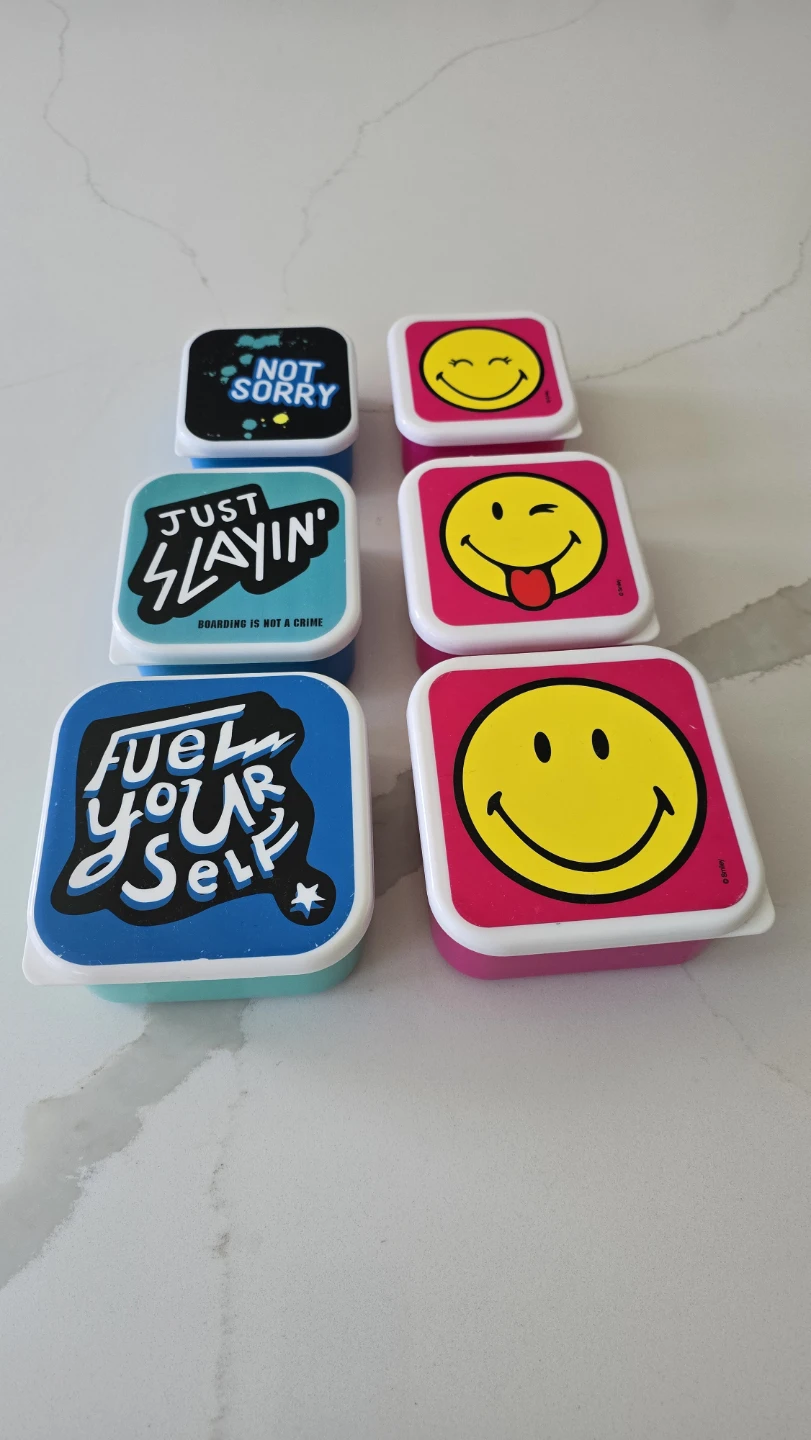 Set of 6 fun print small containers