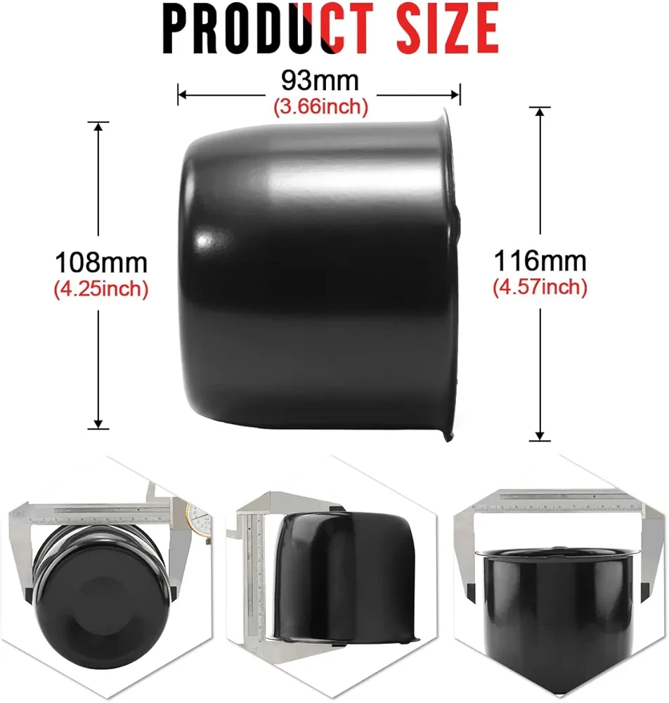Set of 4 Black Center Caps for Wheels - photo 2