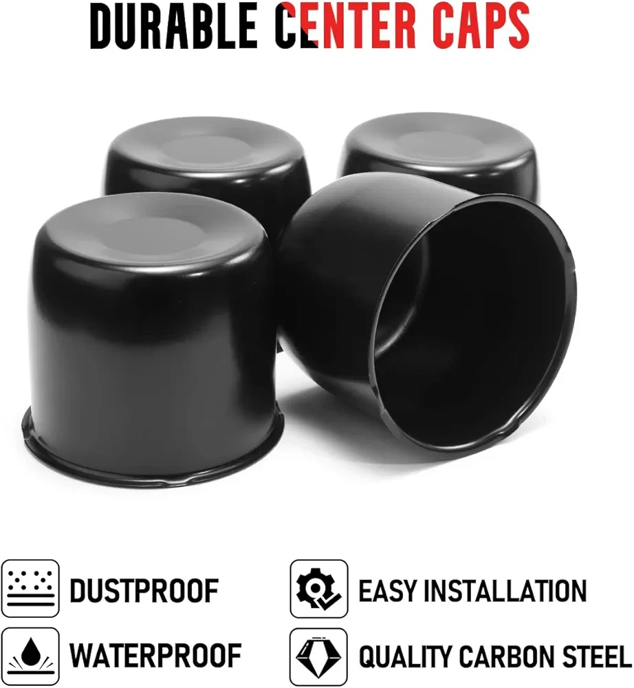 Set of 4 Black Center Caps for Wheels - photo 4