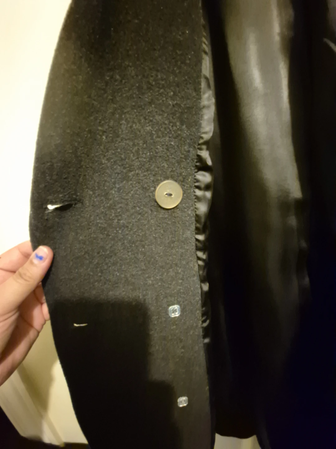 Caspian Blue Double Breasted Peacoat - Size Medium - photo 4