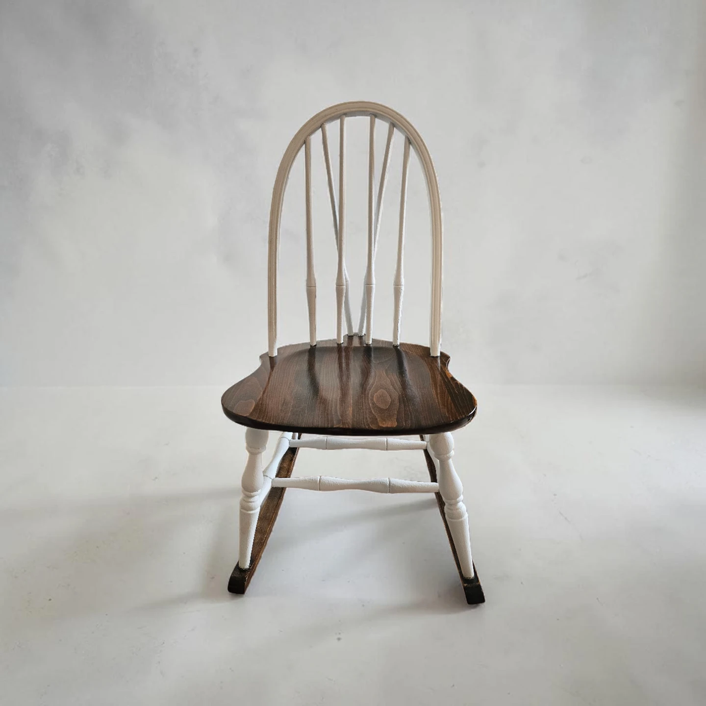 Wooden Rocking Chair - White and Dark Wood Finish - photo 4