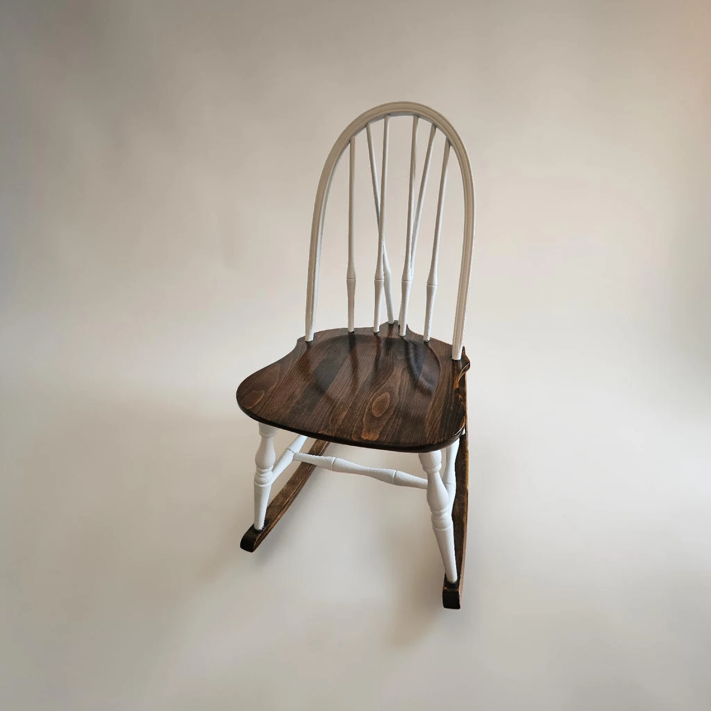 Wooden Rocking Chair - White and Dark Wood Finish - photo 5