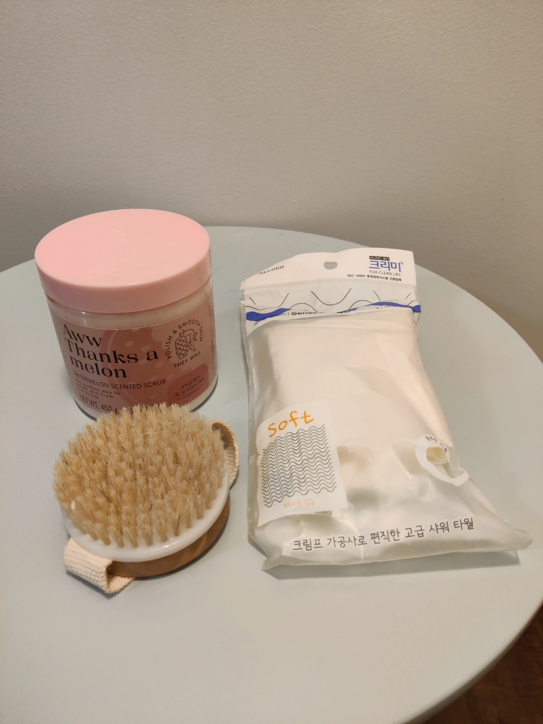Body Scrub, Shower Towel, and Dry Brush Set