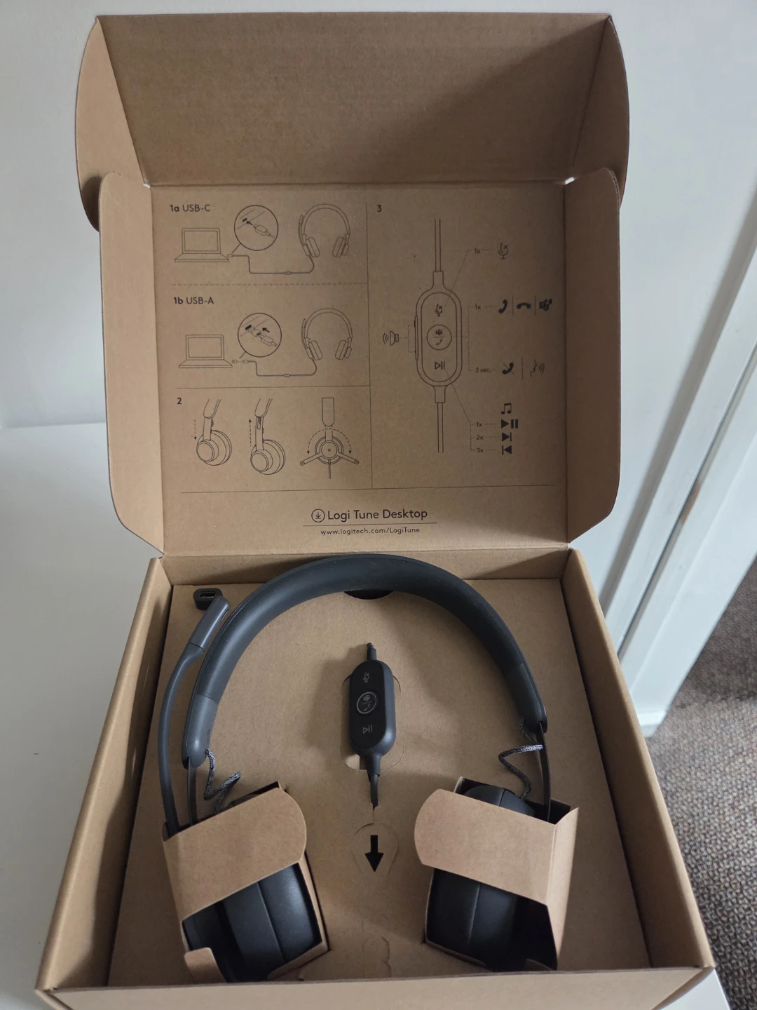 Logitech Zone Wired USB-C Headset with USB-A Adapter
