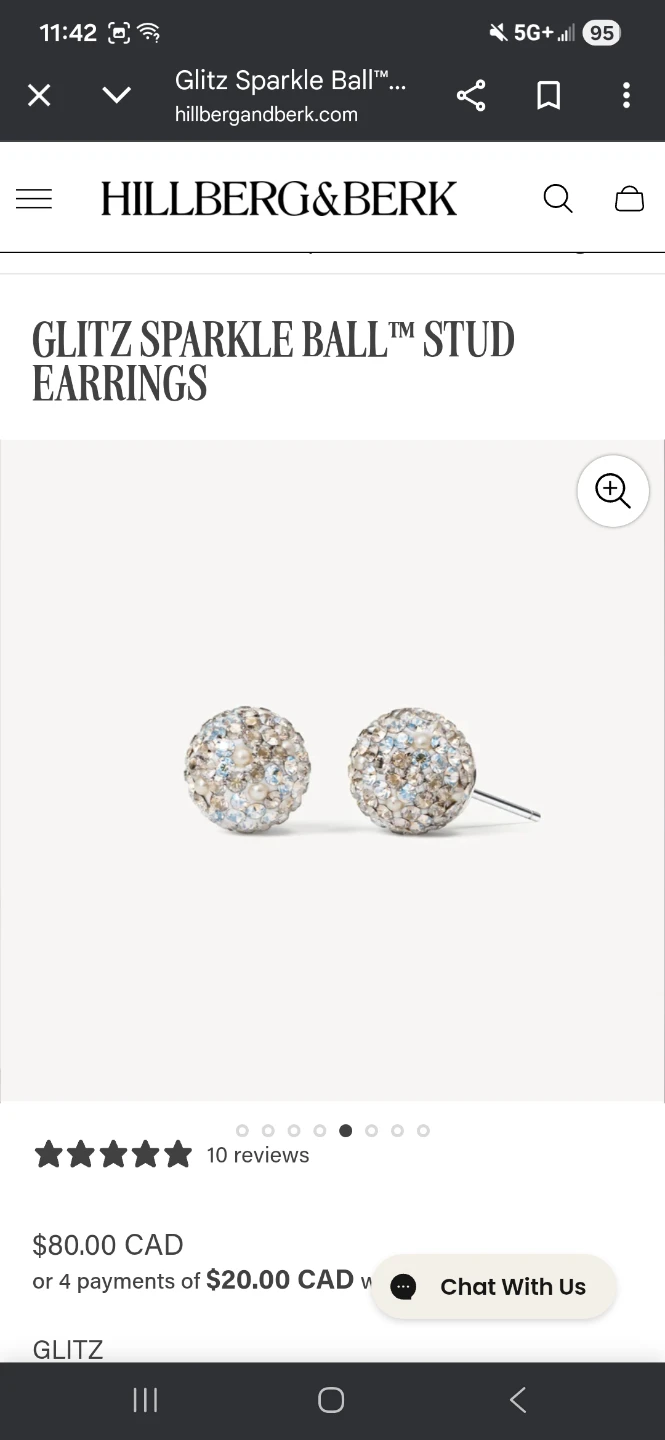 Hillberg & Berk Glitz Sparkle Ball Stud Earrings - photo 4
