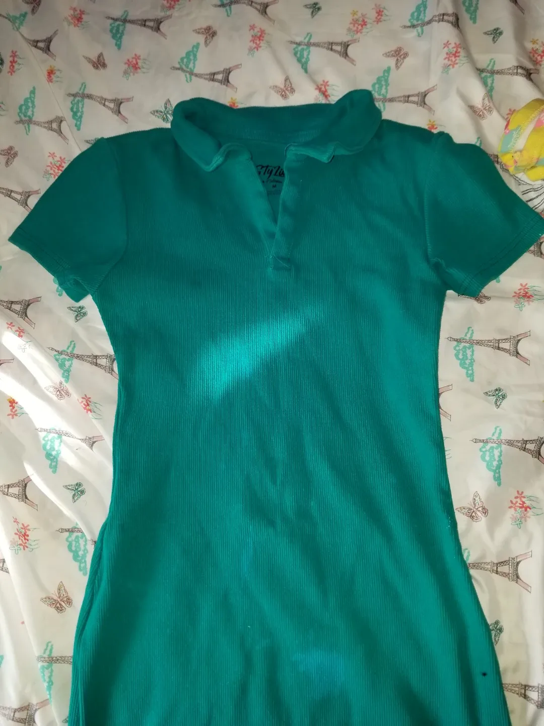 Turquoise Ribbed Polo dress