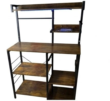 Rustic Wood Kitchen Baker's Rack with LED Light - photo 4