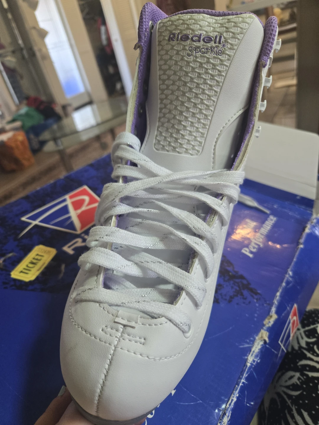 Riedell Sparkle Figure Skates White/Purple - photo 3