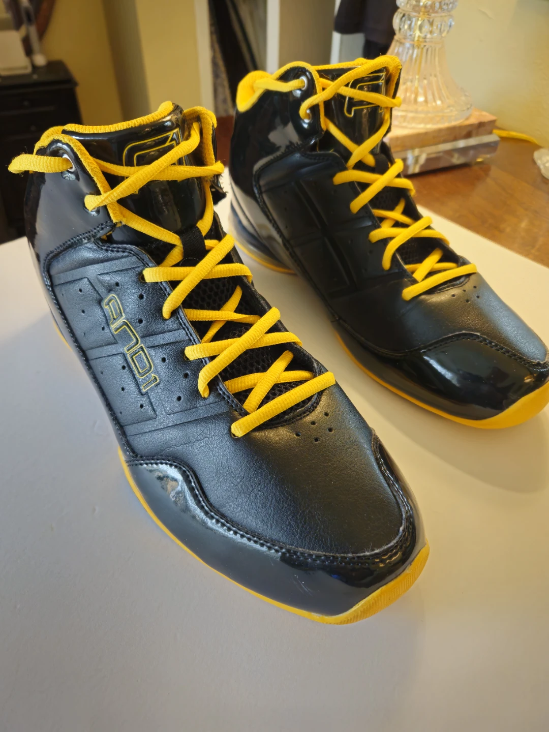 AND1 Master Mid Basketball Shoes Black/Yellow Men's Size 12 - photo 5