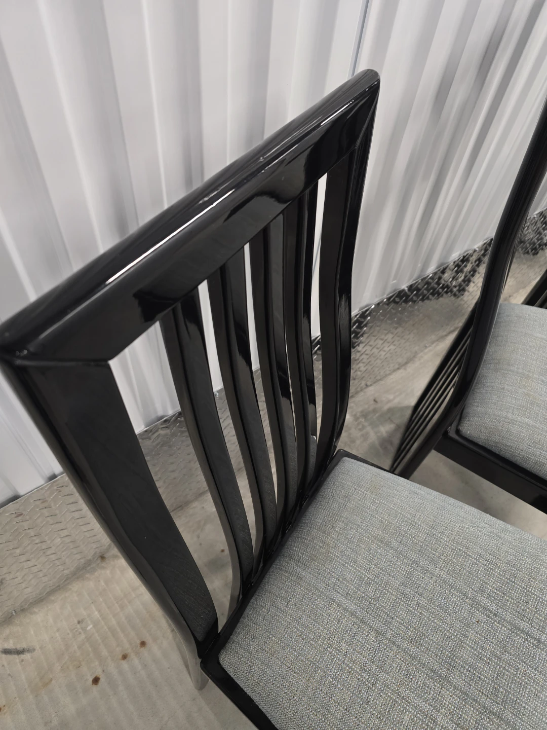 Set of 4 Modern Italian Dining Chairs - Solid Black Wood - photo 4