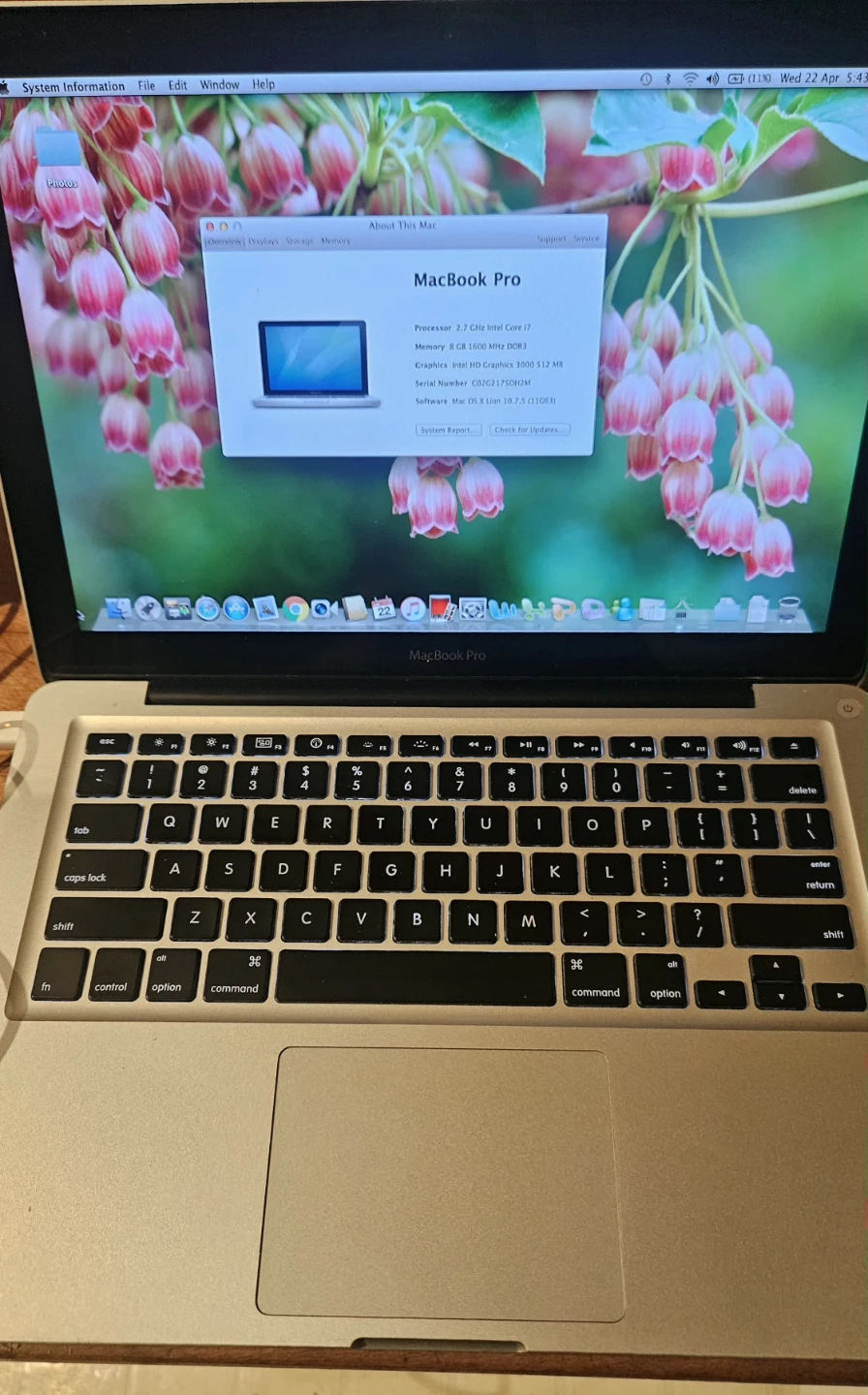 MacBook Pro 2011, 13-inch Intel Core i7, 500GB, 8RAM