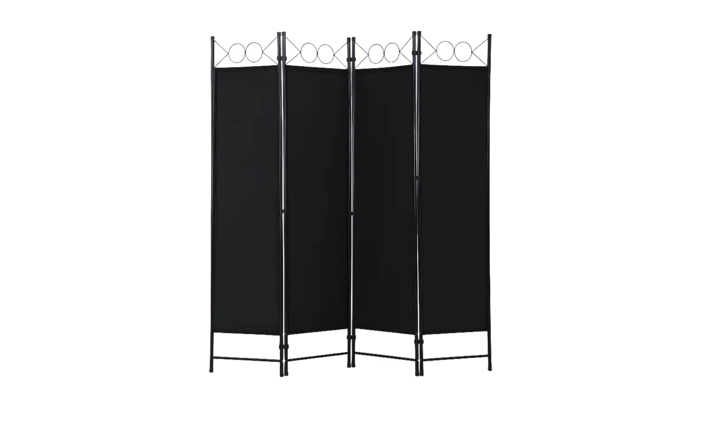 Black 4-Panel Room Divider Screen