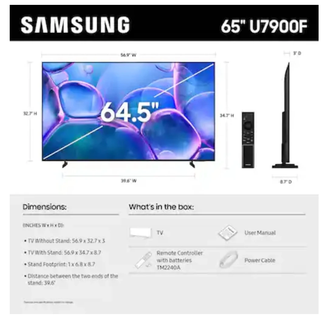 Samsung 65" Class Crystal UHD U7900F Series 4K Smart TV - photo 3