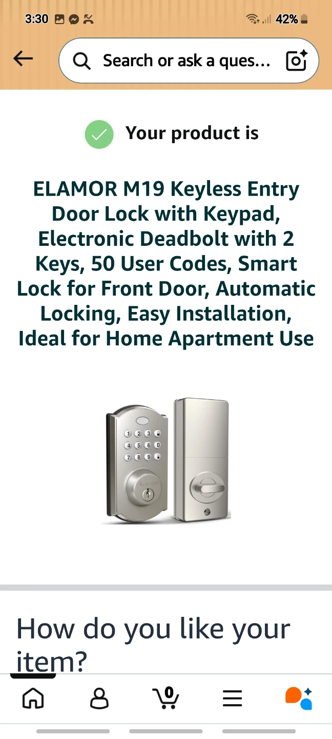 ELAMOR M19 Keyless Entry Door Lock with Keypad