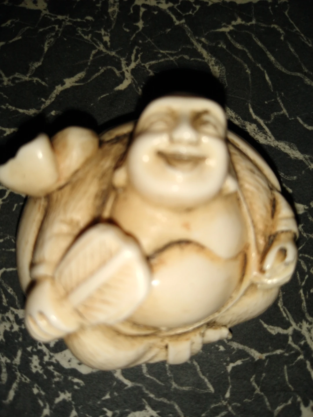 Antique ivory natsuku laughing Buddha
