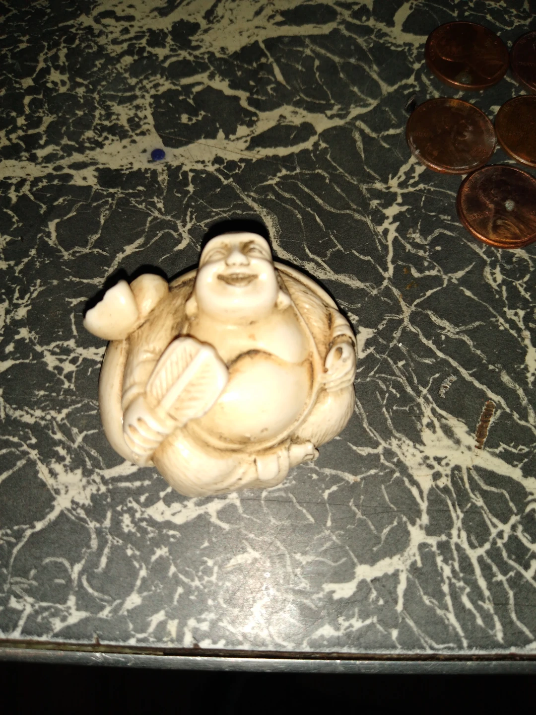 Antique ivory natsuku laughing Buddha - photo 2