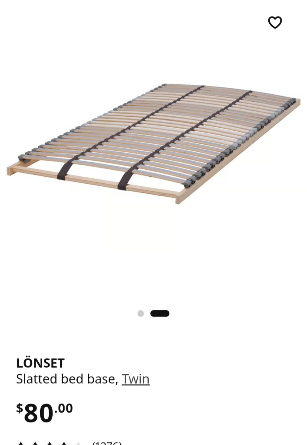 IKEA LÖNSET Twin Slatted Bed Base - photo 2