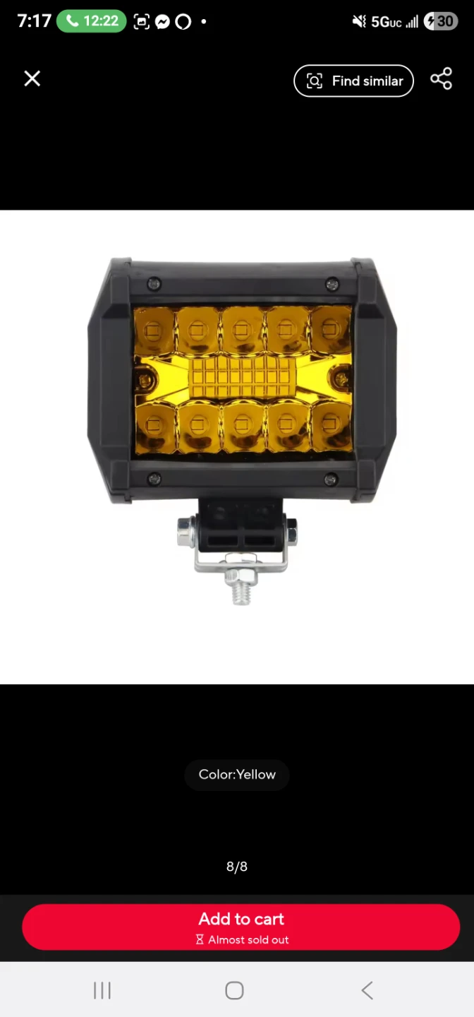 Yellow LED Light Bar - Spot/Flood Combo