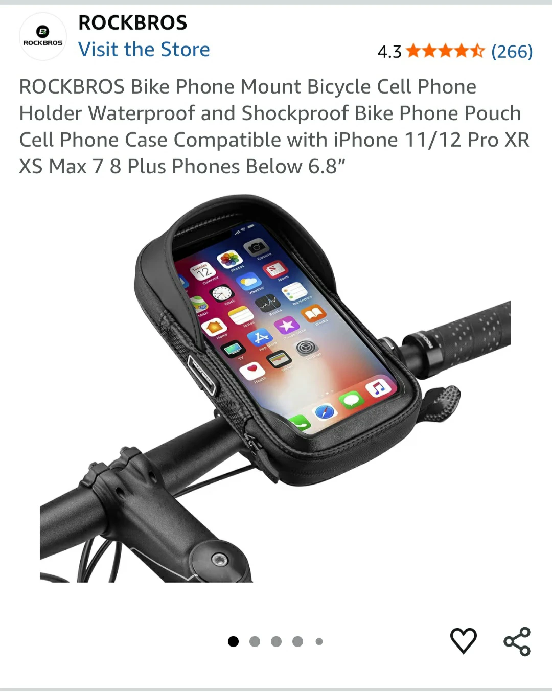 ROCKBROS Bike Phone Mount Holder - Waterproof & Shockproof