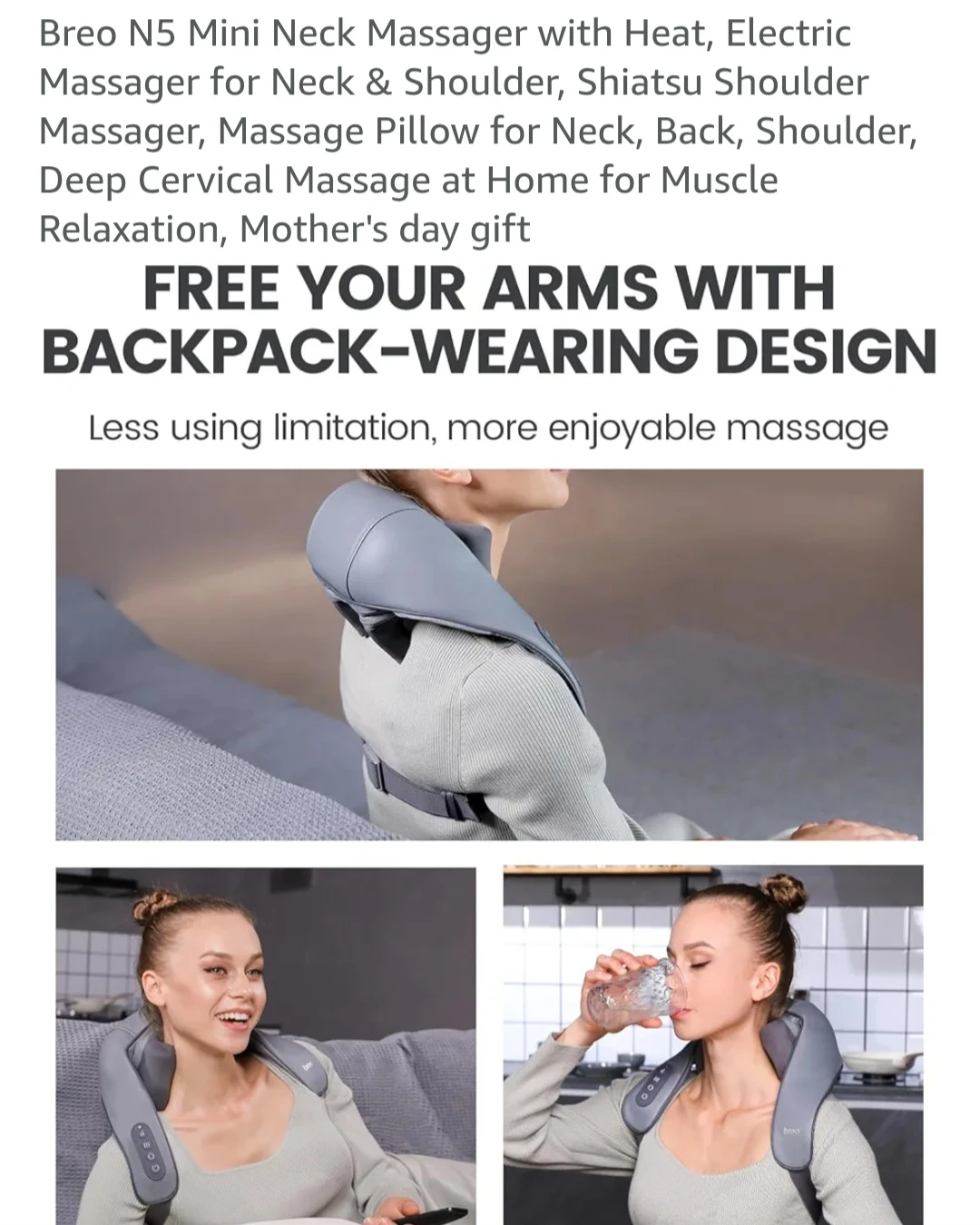 Breo N5 Mini Neck and Shoulder Massager with Heat - photo 3