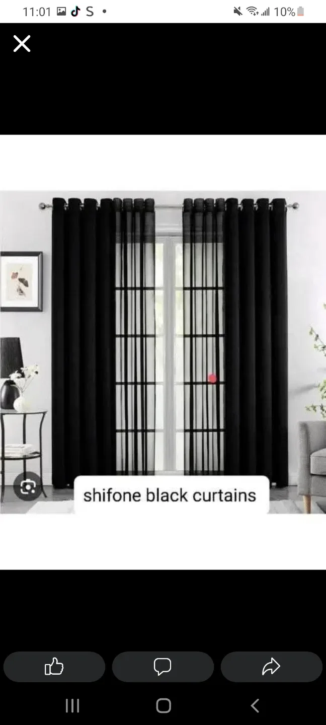 Black Damask Curtains with Sheer Layer - photo 3