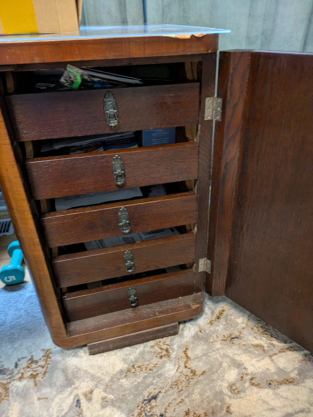 Antique Wooden Desk with Drawers - photo 3