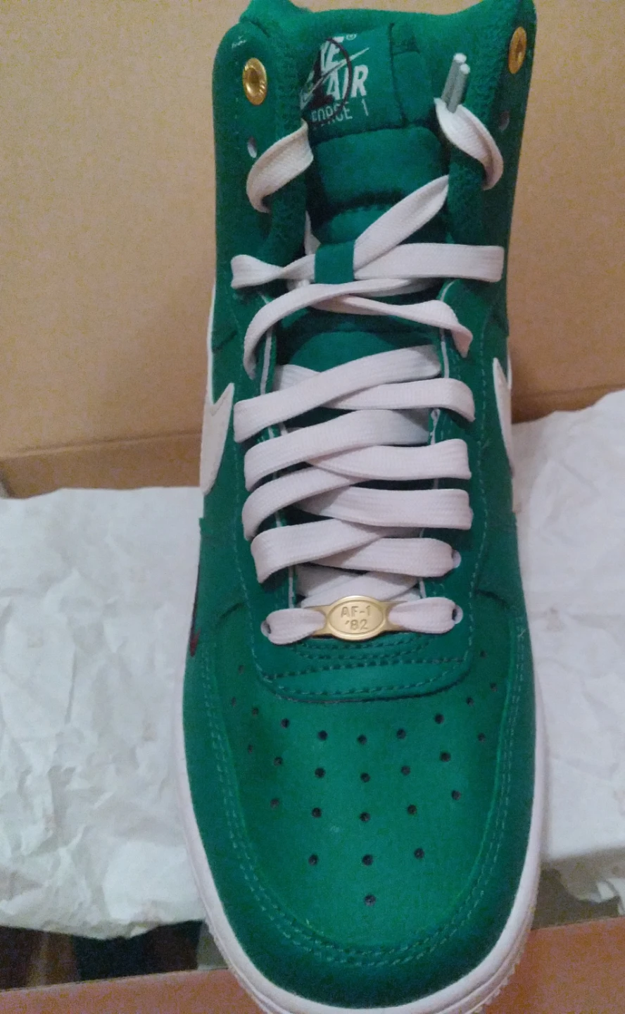 Nike Air Force 1 High Green White Sneakers - photo 4